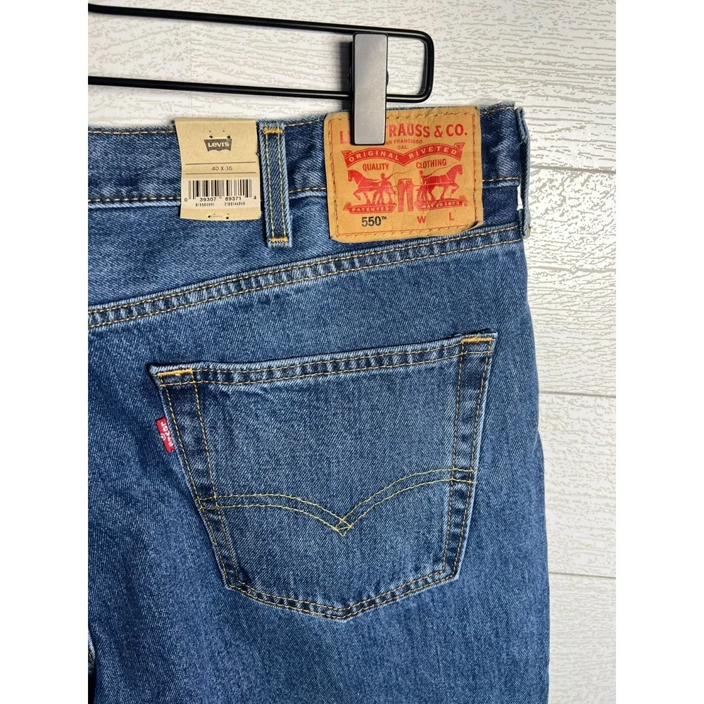 Levi's 550 NEW Relaxed Fit 40x36 Big & Tall Straight Blue Jeans